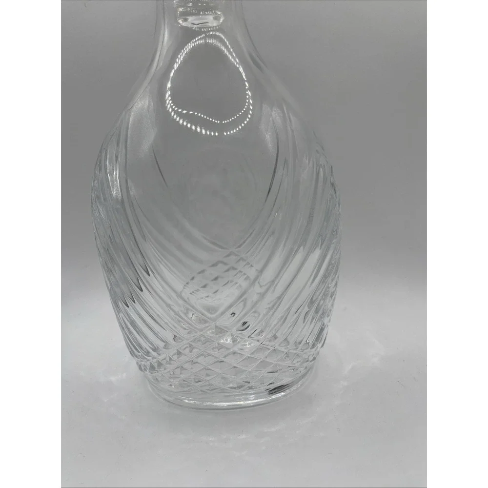 Vintage‎ Crystal Glass Wine Spirits Decanter with Fan Shell Stopper Cut Glass